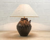 Dark brown rustic table pot lamp | Country style lighting | SERES Collection