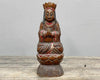 Wooden statue of sitting ancestor - Chinese deity