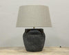 Chinese lion grey table lamp | Japandi style lamps