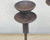 Table lamp made of iron candle holder with antique finish.