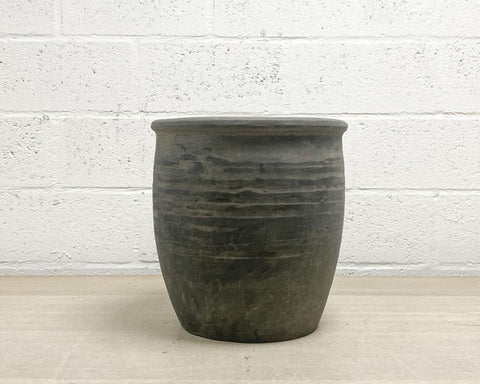 Weathered grey plant pot