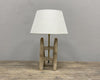 Rustic lamp made of an old weaving tool bobbin - Country Chic interiors