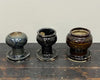 Uniquely shaped antique black pots