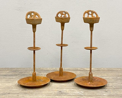 Weathered rusty oil lamps