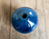 Denim-blue pot with unglazed foot - Shabby Chic