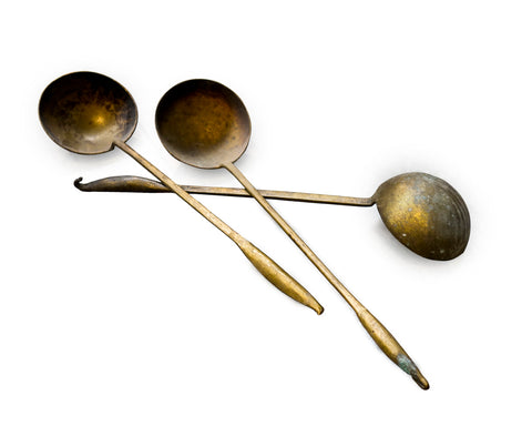 Weathered decorative metal spoons