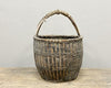 Old wicker basket with bamboo handle - unique home decor
