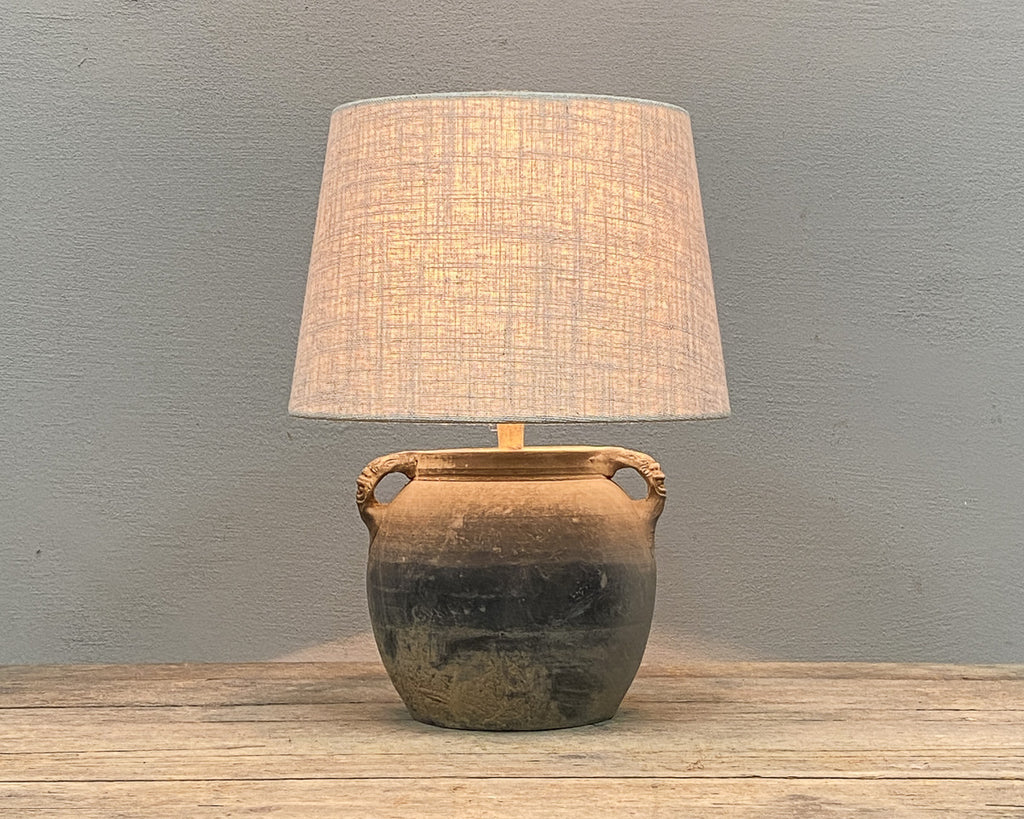 Small rustic grey pot lamp | Collection