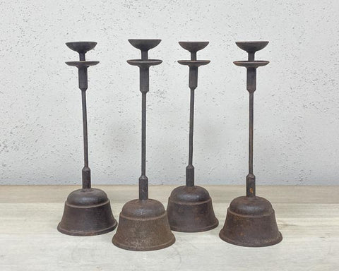Brown iron candle holders