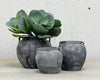 Set of rustic grey pots