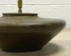 Wabi-Sabi style table lamp made of an antique dark glazed pot
